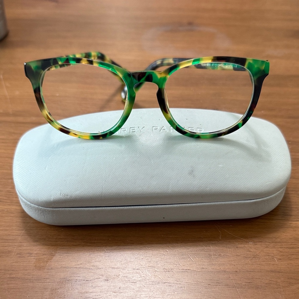 Warby Parker Vibrant Green Tortoise Glasses